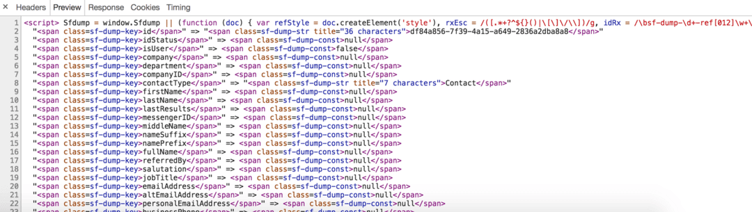 Laravel dd($var) function output issues in new Chrome?